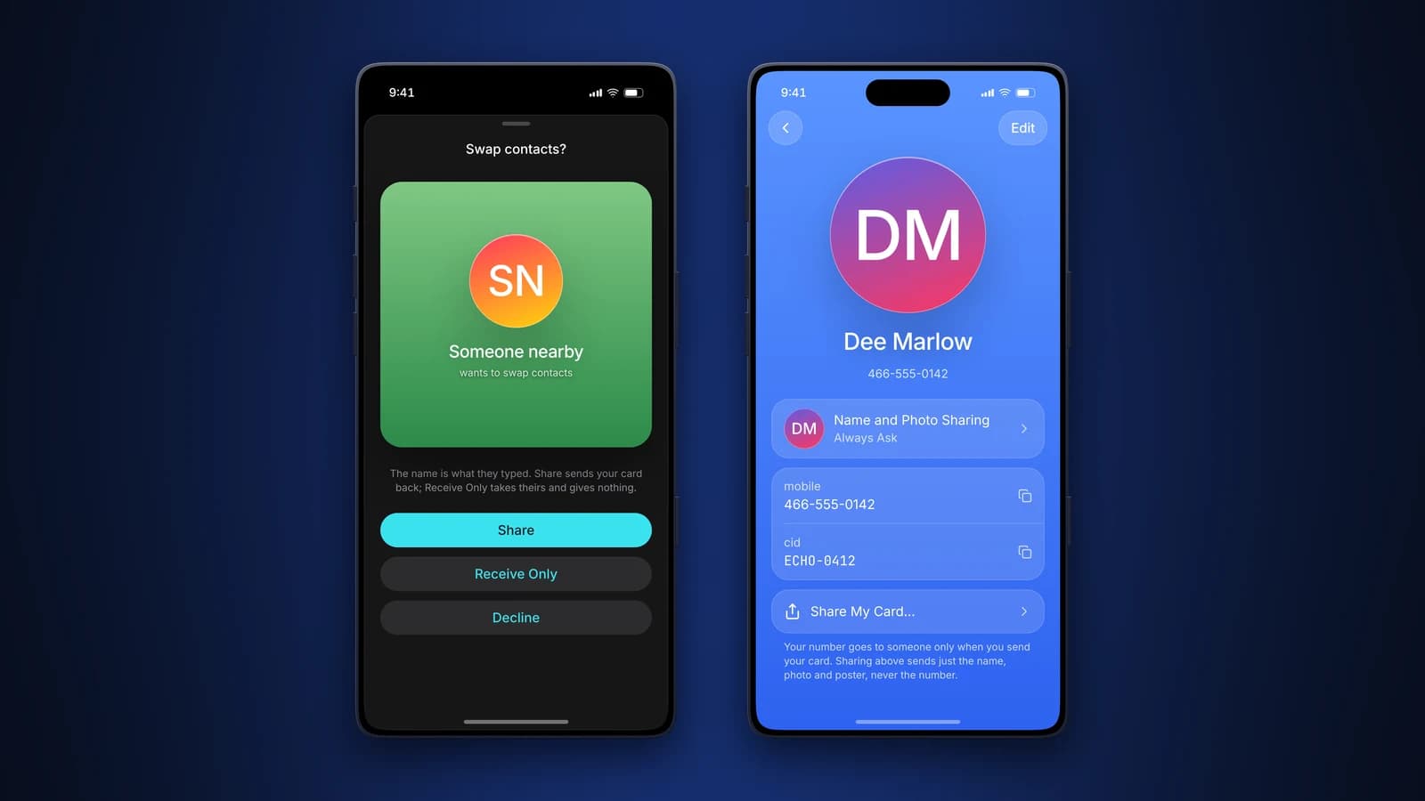 contact card