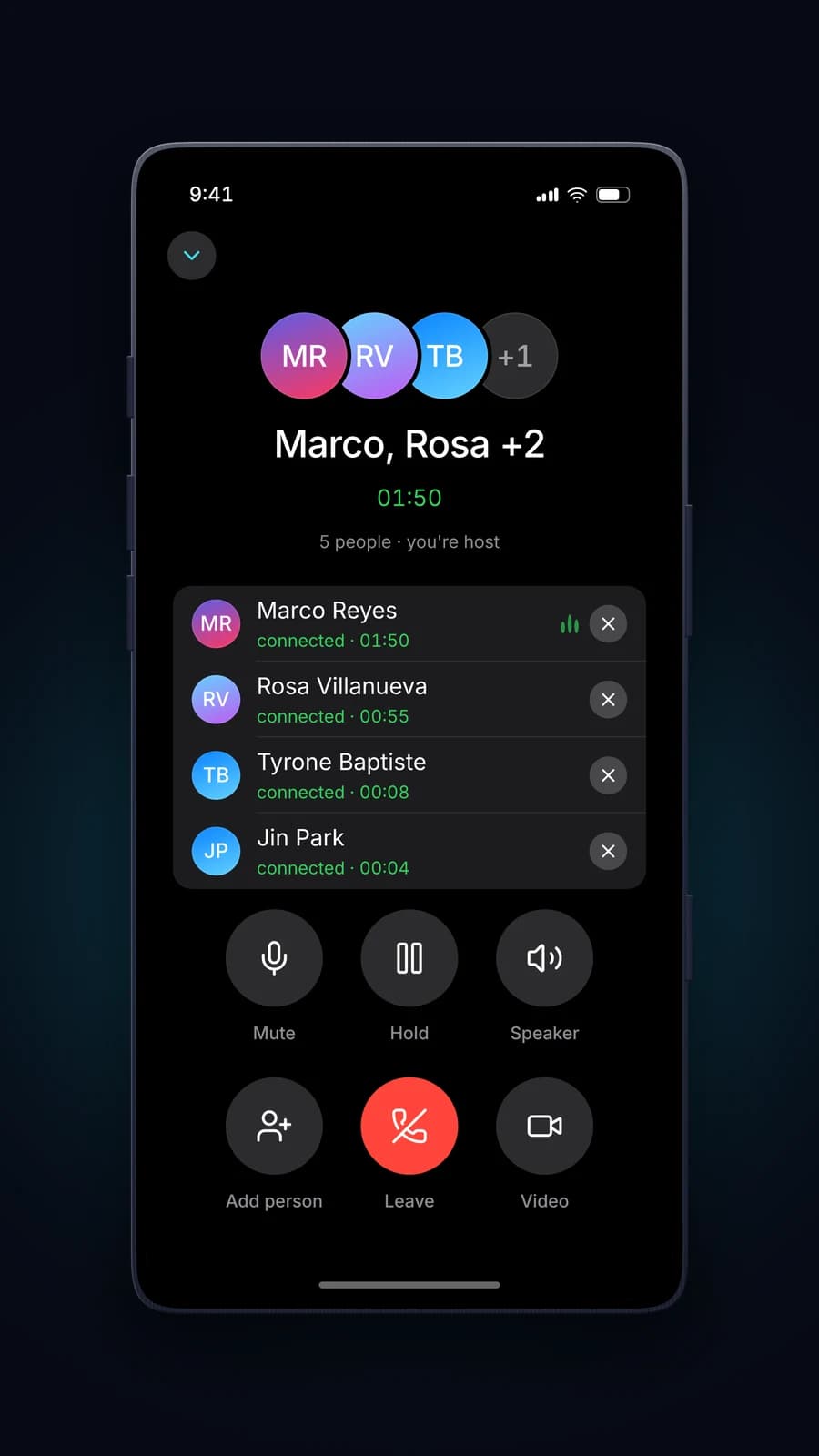 Group calls of up to 16
